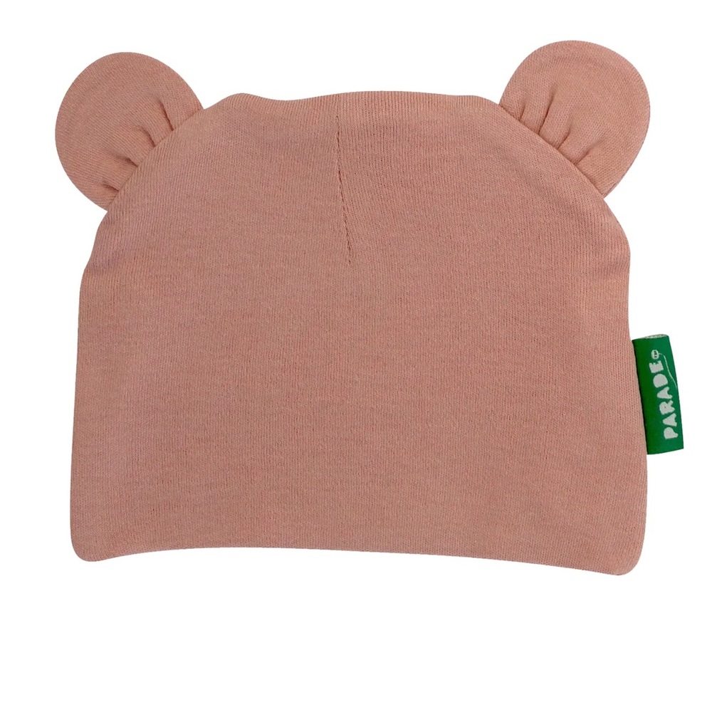 Parade- Baby Bear Hat, Organic Cotton, Dusty Pink 0-6 Months